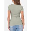 image:imageANRABESS Women Short Sleeve Crewneck Ribbed Knit Slim Fitted Shirts Summer Tops Basic Tee Casual 2026 Spring Outfits ClothesSage Green