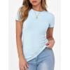 image:imageANRABESS Women Short Sleeve Crewneck Ribbed Knit Slim Fitted Shirts Summer Tops Basic Tee Casual 2026 Spring Outfits ClothesSky