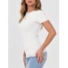 image:imageANRABESS Women Short Sleeve Crewneck Ribbed Knit Slim Fitted Shirts Summer Tops Basic Tee Casual 2026 Spring Outfits ClothesWhite