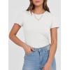 image:imageANRABESS Women Short Sleeve Crewneck Ribbed Knit Slim Fitted Shirts Summer Tops Basic Tee Casual 2026 Spring Outfits ClothesWhite