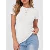 image:imageANRABESS Women Short Sleeve Crewneck Ribbed Knit Slim Fitted Shirts Summer Tops Basic Tee Casual 2026 Spring Outfits ClothesWhite