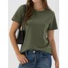 image:imageANRABESS Women Short Sleeve Tops Summer Basic Tee WrinkleFree Trendy Cute T Shirts 2026 Spring Business Casual OutfitsArmy Green