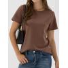 image:imageANRABESS Women Short Sleeve Tops Summer Basic Tee WrinkleFree Trendy Cute T Shirts 2026 Spring Business Casual OutfitsBrown