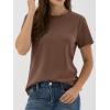 image:imageANRABESS Women Short Sleeve Tops Summer Basic Tee WrinkleFree Trendy Cute T Shirts 2026 Spring Business Casual OutfitsBrown