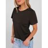 image:imageANRABESS Women Short Sleeve Tops Summer Basic Tee WrinkleFree Trendy Cute T Shirts 2026 Spring Business Casual OutfitsDark Brown