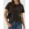 image:imageANRABESS Women Short Sleeve Tops Summer Basic Tee WrinkleFree Trendy Cute T Shirts 2026 Spring Business Casual OutfitsDark Brown