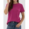 image:imageANRABESS Women Short Sleeve Tops Summer Basic Tee WrinkleFree Trendy Cute T Shirts 2026 Spring Business Casual OutfitsHot Pink