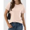 image:imageANRABESS Women Short Sleeve Tops Summer Basic Tee WrinkleFree Trendy Cute T Shirts 2026 Spring Business Casual OutfitsPink Cream