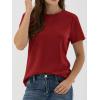 image:imageANRABESS Women Short Sleeve Tops Summer Basic Tee WrinkleFree Trendy Cute T Shirts 2026 Spring Business Casual OutfitsRed