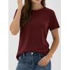 image:imageANRABESS Women Short Sleeve Tops Summer Basic Tee WrinkleFree Trendy Cute T Shirts 2026 Spring Business Casual OutfitsWine Red