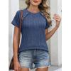 image:imageANRABESS Women Short Sleeve Tops Summer Sweater 2026 Dressy Shirts Business Casual Tunic Blouses Trendy Work ClothesDark Blue