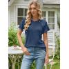 image:imageANRABESS Women Short Sleeve Tops Summer Sweater 2026 Dressy Shirts Business Casual Tunic Blouses Trendy Work ClothesDark Blue