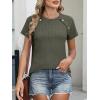 image:imageANRABESS Women Short Sleeve Tops Summer Sweater 2026 Dressy Shirts Business Casual Tunic Blouses Trendy Work ClothesDeep Green