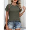 image:imageANRABESS Women Short Sleeve Tops Summer Sweater 2026 Dressy Shirts Business Casual Tunic Blouses Trendy Work ClothesDeep Green