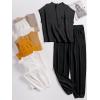image:imageANRABESS Women Two Piece Outfits Summer Sweater Vest Crop Top Pants Lounge Matching Set Travel Airport Beach Vacation ClothesBlack
