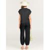 image:imageANRABESS Women Two Piece Outfits Summer Sweater Vest Crop Top Pants Lounge Matching Set Travel Airport Beach Vacation ClothesBlack