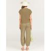 image:imageANRABESS Women Two Piece Outfits Summer Sweater Vest Crop Top Pants Lounge Matching Set Travel Airport Beach Vacation ClothesBrown