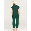 image:imageANRABESS Women Two Piece Outfits Summer Sweater Vest Crop Top Pants Lounge Matching Set Travel Airport Beach Vacation ClothesDark Green