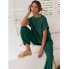 image:imageANRABESS Women Two Piece Outfits Summer Sweater Vest Crop Top Pants Lounge Matching Set Travel Airport Beach Vacation ClothesDark Green