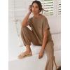 image:imageANRABESS Women Two Piece Outfits Summer Sweater Vest Crop Top Pants Lounge Matching Set Travel Airport Beach Vacation ClothesDeep Brown