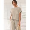 image:imageANRABESS Women Two Piece Outfits Summer Sweater Vest Crop Top Pants Lounge Matching Set Travel Airport Beach Vacation ClothesKhaki