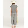 image:imageANRABESS Women Two Piece Outfits Summer Sweater Vest Crop Top Pants Lounge Matching Set Travel Airport Beach Vacation ClothesLight Grey