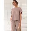 image:imageANRABESS Women Two Piece Outfits Summer Sweater Vest Crop Top Pants Lounge Matching Set Travel Airport Beach Vacation ClothesLight Pink