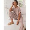 image:imageANRABESS Women Two Piece Outfits Summer Sweater Vest Crop Top Pants Lounge Matching Set Travel Airport Beach Vacation ClothesLight Pink