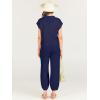 image:imageANRABESS Women Two Piece Outfits Summer Sweater Vest Crop Top Pants Lounge Matching Set Travel Airport Beach Vacation ClothesNavy Blue