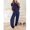 image:imageANRABESS Women Two Piece Outfits Summer Sweater Vest Crop Top Pants Lounge Matching Set Travel Airport Beach Vacation ClothesNavy Blue