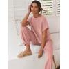 image:imageANRABESS Women Two Piece Outfits Summer Sweater Vest Crop Top Pants Lounge Matching Set Travel Airport Beach Vacation ClothesPink