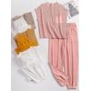 image:imageANRABESS Women Two Piece Outfits Summer Sweater Vest Crop Top Pants Lounge Matching Set Travel Airport Beach Vacation ClothesPink