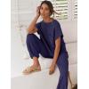 image:imageANRABESS Women Two Piece Outfits Summer Sweater Vest Crop Top Pants Lounge Matching Set Travel Airport Beach Vacation ClothesPurple