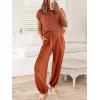 image:imageANRABESS Women Two Piece Outfits Summer Sweater Vest Crop Top Pants Lounge Matching Set Travel Airport Beach Vacation ClothesRust