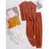 image:imageANRABESS Women Two Piece Outfits Summer Sweater Vest Crop Top Pants Lounge Matching Set Travel Airport Beach Vacation ClothesRust