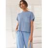 image:imageANRABESS Women Two Piece Outfits Summer Sweater Vest Crop Top Pants Lounge Matching Set Travel Airport Beach Vacation ClothesSky