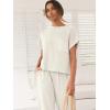 image:imageANRABESS Women Two Piece Outfits Summer Sweater Vest Crop Top Pants Lounge Matching Set Travel Airport Beach Vacation ClothesWhite