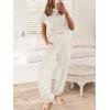 image:imageANRABESS Women Two Piece Outfits Summer Sweater Vest Crop Top Pants Lounge Matching Set Travel Airport Beach Vacation ClothesWhite