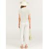 image:imageANRABESS Women Two Piece Outfits Summer Sweater Vest Crop Top Pants Lounge Matching Set Travel Airport Beach Vacation ClothesWhite
