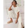 image:imageANRABESS Women Two Piece Outfits Summer Sweater Vest Crop Top Pants Lounge Matching Set Travel Airport Beach Vacation ClothesWhite