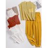 image:imageANRABESS Women Two Piece Outfits Summer Sweater Vest Crop Top Pants Lounge Matching Set Travel Airport Beach Vacation ClothesYellow
