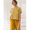 image:imageANRABESS Women Two Piece Outfits Summer Sweater Vest Crop Top Pants Lounge Matching Set Travel Airport Beach Vacation ClothesYellow