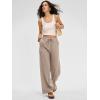 image:imageANRABESS Women Wide Leg Linen Palazzo Pants Casual Elastic Waist Drawstring Flowy Loose Beach Travel Trousers with PocketsBeige