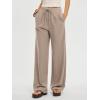 image:imageANRABESS Women Wide Leg Linen Palazzo Pants Casual Elastic Waist Drawstring Flowy Loose Beach Travel Trousers with PocketsBeige