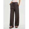 image:imageANRABESS Women Wide Leg Linen Palazzo Pants Casual Elastic Waist Drawstring Flowy Loose Beach Travel Trousers with PocketsBrown