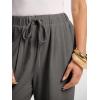 image:imageANRABESS Women Wide Leg Linen Palazzo Pants Casual Elastic Waist Drawstring Flowy Loose Beach Travel Trousers with PocketsDark Gray