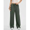 image:imageANRABESS Women Wide Leg Linen Palazzo Pants Casual Elastic Waist Drawstring Flowy Loose Beach Travel Trousers with PocketsGreen