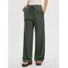 image:imageANRABESS Women Wide Leg Linen Palazzo Pants Casual Elastic Waist Drawstring Flowy Loose Beach Travel Trousers with PocketsGreen