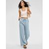 image:imageANRABESS Women Wide Leg Linen Palazzo Pants Casual Elastic Waist Drawstring Flowy Loose Beach Travel Trousers with PocketsLight Blue