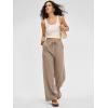 image:imageANRABESS Women Wide Leg Linen Palazzo Pants Casual Elastic Waist Drawstring Flowy Loose Beach Travel Trousers with PocketsLight Khaki